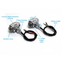 Paire de clignotants avant cafe racer chrome