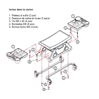 Tabouret de travail mobile avec plateau de rangement
