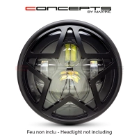 Grille de phare  7" aluminium cnc big star grill design