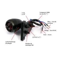 Mini feu arrière hélice noir