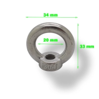 Anneau d'arrimage fixe m8 inox