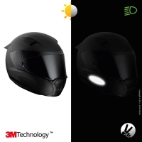 Stickers black oval™ - 4 autocollants rétro réfléchissants casque moto noir