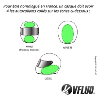 Stickers black oval™ - 4 autocollants rétro réfléchissants casque moto noir