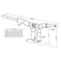 1991-2024 killer custom "back saver" guidon mega avec barre en t incliné 6"