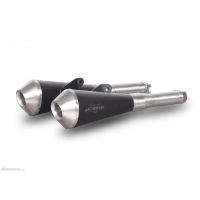 Echappement spark bmw r 100 gs 1988-1996 modèle megaphone / dark style / la paire