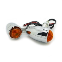 Paire de clignotants chrome led aluminium forme oval