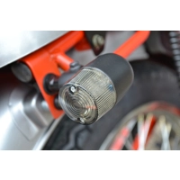 Paire de clignotants avant classique baril aluminium noir mat