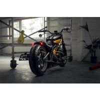 Garde-boue arrière m8 softail « rodstr » 2018-2025 street bob/fat bob/softail standard pour pneus larges 180-200 avec entretoises métalliques