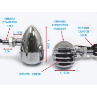 Paire de clignotants avant "prison bar" aluminium chromé