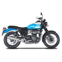 Echappement spark triumph bonneville t100 2009-2015 modèle 70's / inox traitement crémarique noir black series.