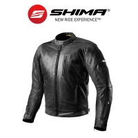 Blouson cuir moto homme shima hunter + black vintage