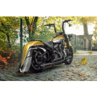 Garde-boue arrière extensible softail m8 7,5" slim flsl - street bob fxbb/s - softail standard fxst 2018-2025 avec pointe usa plaque encastrée