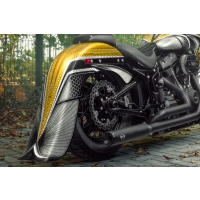 Garde-boue arrière extensible softail m8 7,5" slim flsl - street bob fxbb/s - softail standard fxst 2018-2025 avec pointe usa plaque encastrée