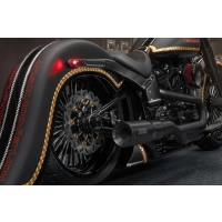 Garde-boue arrière étiré m8 softail 2018-2025 pour pneus 180-200 heritage flhc/flhcs / deluxe flde