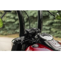 Kit de rehausseur de guidon et de serrage ''task force'' 1 1/4" noir brillant