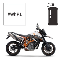 Peinture en spray crystal white pearl ktm 990 supermoto r 2009-2013