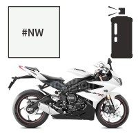 Peinture tricouche en spray triumph crystal white pearl 675 daytona 2010-2016