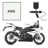 Peinture tricouche triumph crystal white pearl 675 daytona 2010-2016