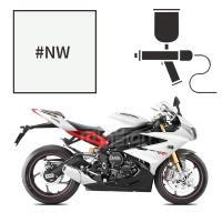 Peinture tricouche triumph crystal white pearl 675 daytona r 2011-2016