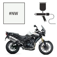 Peinture tricouche triumph crystal white pearl 800 tiger 2011-2014