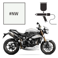 Peinture tricouche triumph crystal white pearl 1050 speed triple 2014