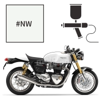 Peinture tricouche triumph crystal white pearl 1200 thruxton r 2018-2019