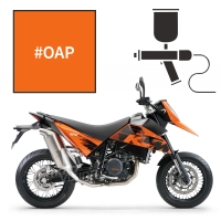 Peinture tricouche adrenaline orange pearl ktm lc4 690 supermoto 2007-2012