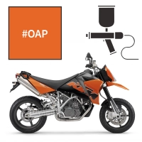 Peinture tricouche adrenaline orange pearl ktm 950 lc8 supermoto r 2005-2010