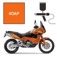 Peinture tricouche adrenaline orange pearl ktm 950 adventure 2005