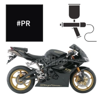 Peinture triumph phantom black pearl 675 daytona se 2008