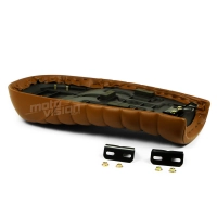 Selle brune café racer cuir universelle 52 cm