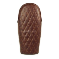 Selle brune café racer cuir universelle 52cm