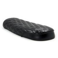 Selle noire café racer cuir universelle 53 cm