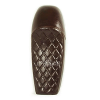 Selle brune café racer cuir universelle 65cm