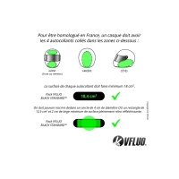 Stickers réfléchissants black standard™ - 4 bandes rétro réfléchissants noir casque moto