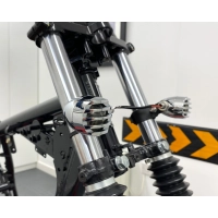 Paire de clignotants avant "prison bar" aluminium chromé