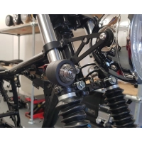 Paire de clignotants avant cafe racer noire