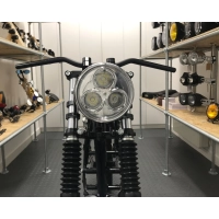 Phare universel plastique chromé "3 eyes" led