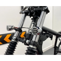 Paire de clignotants avant "prison bar" aluminium chromé