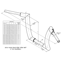 Road glide "killer bull" 2" fat guidon câble embrayage 16"