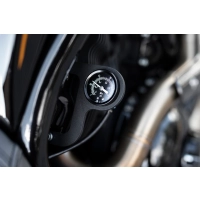 Kit de manomètre de conduite pneumatique noir monté sur boîte à bascule v-rod