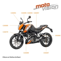 Ecopes de tête de fourche carbone vernis ktm duke 125/200