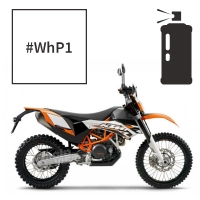 Peinture en spray crystal white pearl ktm 690 enduro r 2008-2016