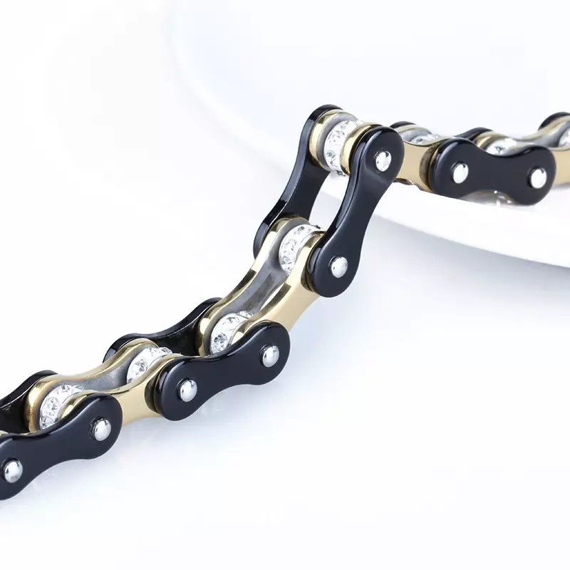 Motorcycle Bike Chain Bracelet Black 