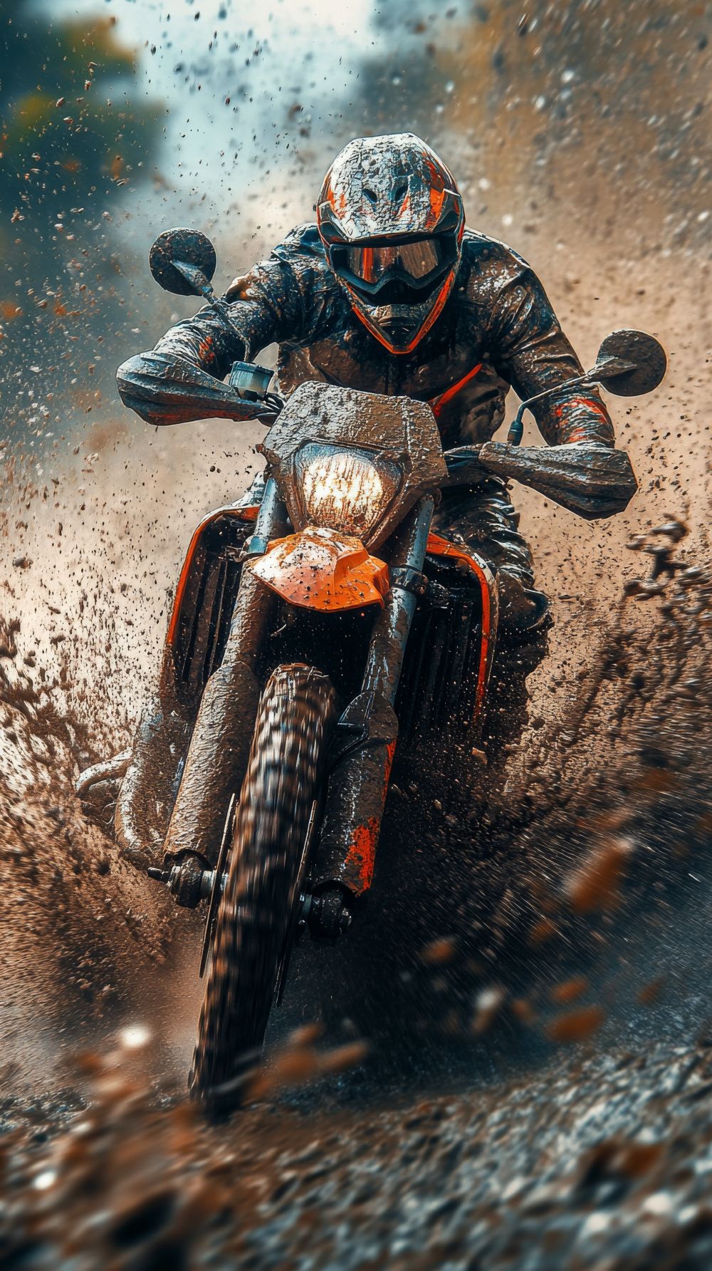 homme qui roule en moto cross dan al boue