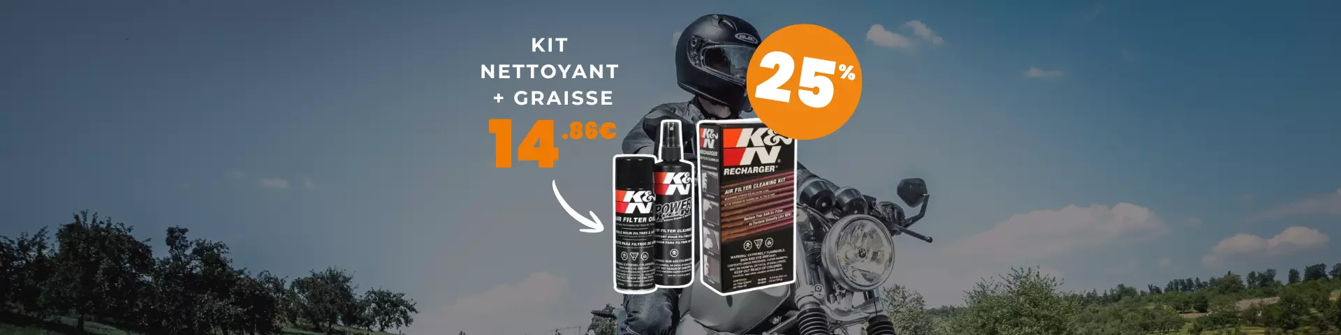 Kit d'entretien K&N Nettoyant + Graisse
