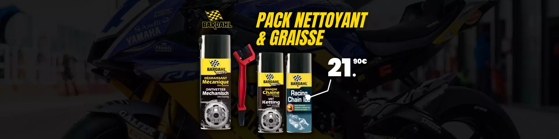Pack Nettoyant - Graisse chaînes moto Bardahl