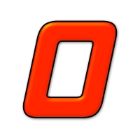 Numéro adhésif orange fluo de 12 cm