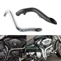 Ligne d'échappement 1 3/4" noir mat pour harley davidson softail bobber chopper touring dyna fxd / fxdwg