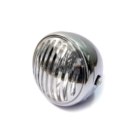 Phare avant avec cache feu 'prison bar' noir ou chrome - fixations latérales 17cm